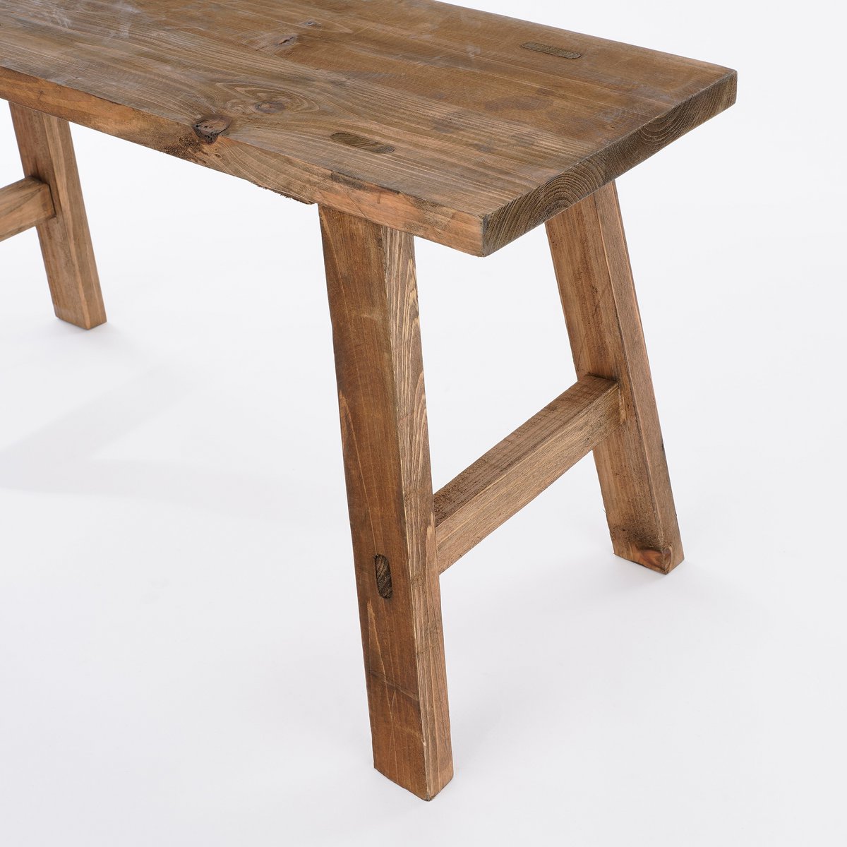 Wooden bench - L80 x W37 x H44 cm - recycled wood - Brown