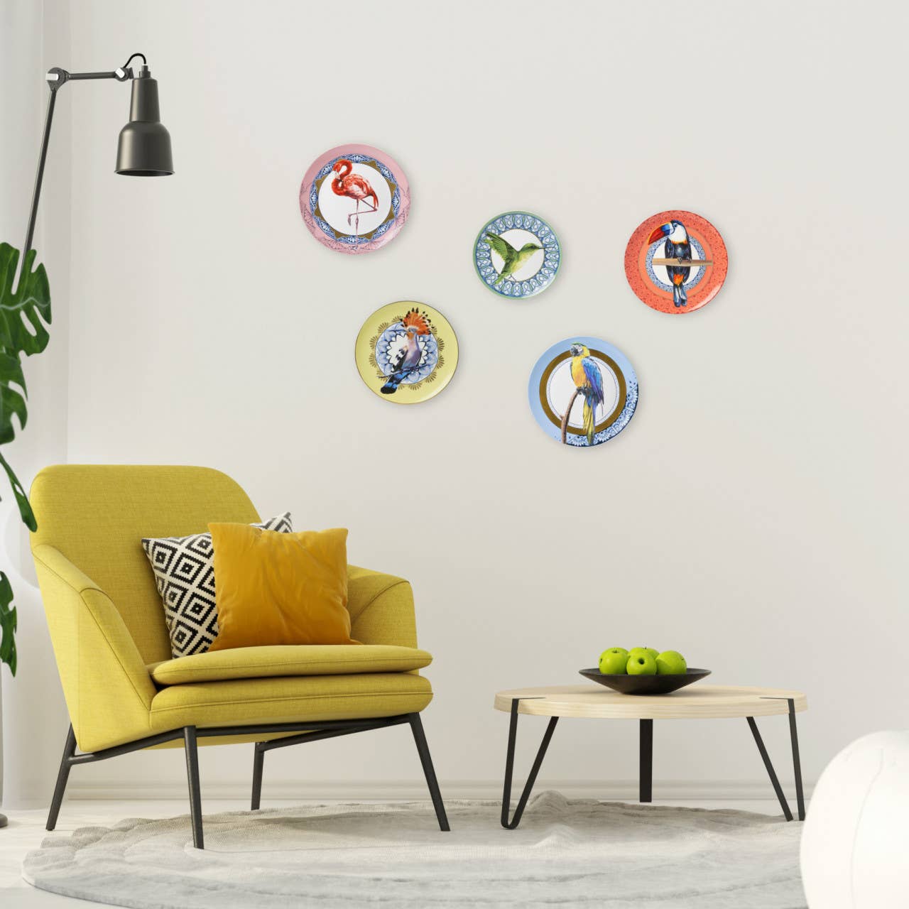 Porcelain Wall Plate – Mandala Hummingbird