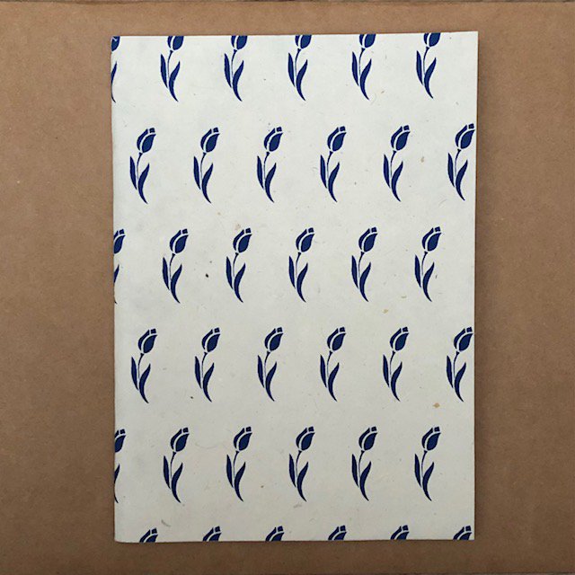 Sustainable A5 notebook – Blue Tulips Print