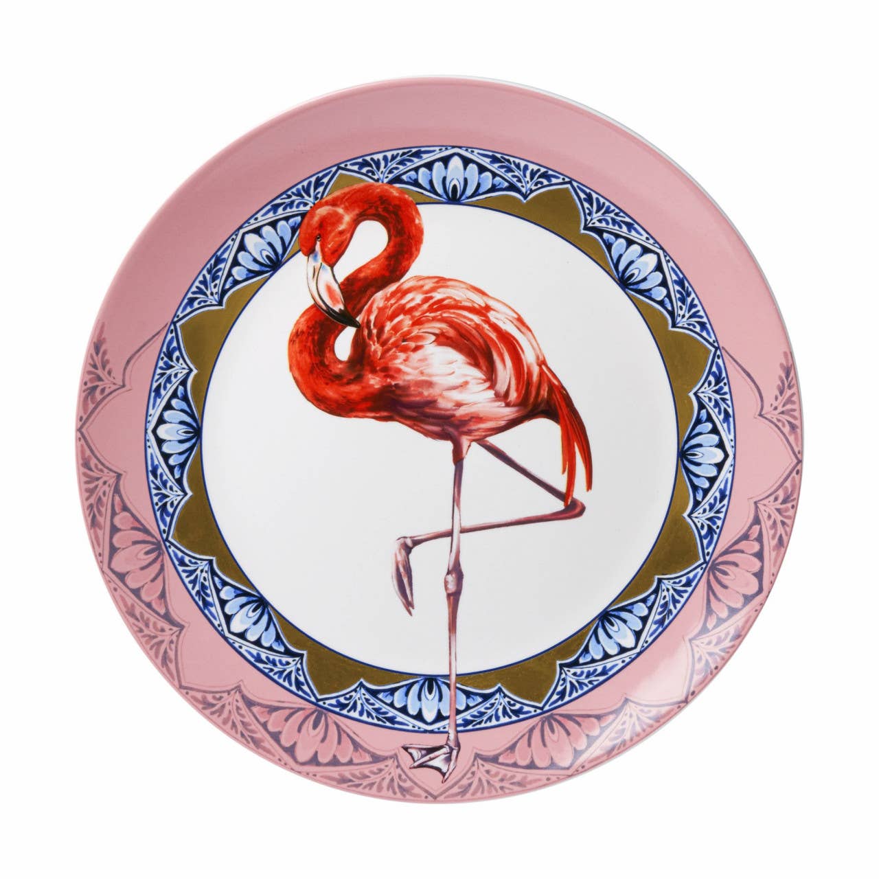 Porcelain Wall Plate – Mandala Flamingo