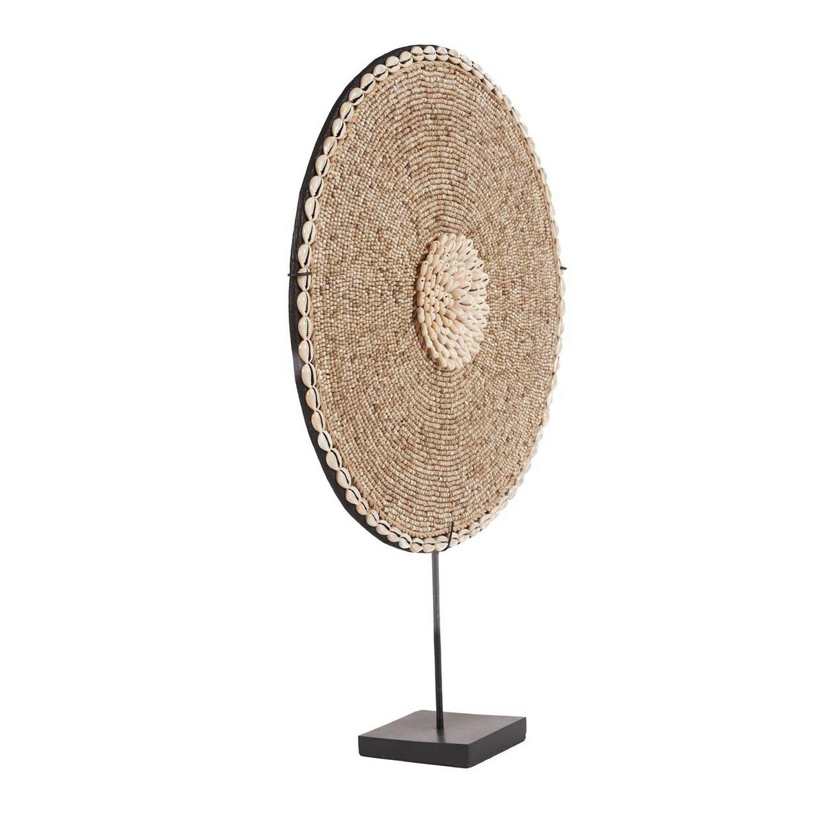 Decoratieve schelp op standaard - Guadeloupe - handgemaakt - 55 cm