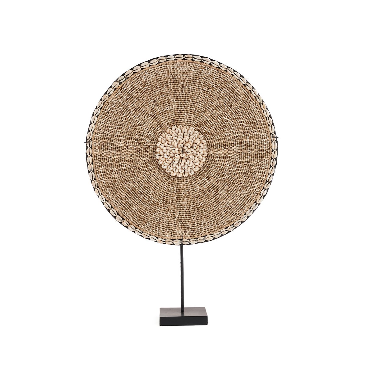 Decoratieve schelp op standaard - Guadeloupe - handgemaakt - 55 cm