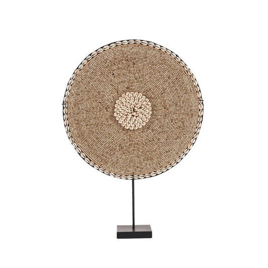 Decoratieve schelp op standaard - Guadeloupe - handgemaakt - 55 cm
